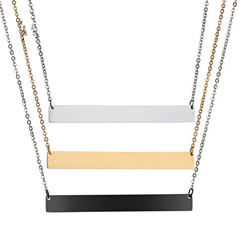 LiFashion LF Womens Stainless Steel A-Z Initial Bar Necklace Horizontal Bar Necklace Alphabet Letters Pendant Necklace for Mom,Daughter,Wife,Girlfriend,Sister,Best Friend,Silver Gold Black Color,40mm - style: Black - Letter V