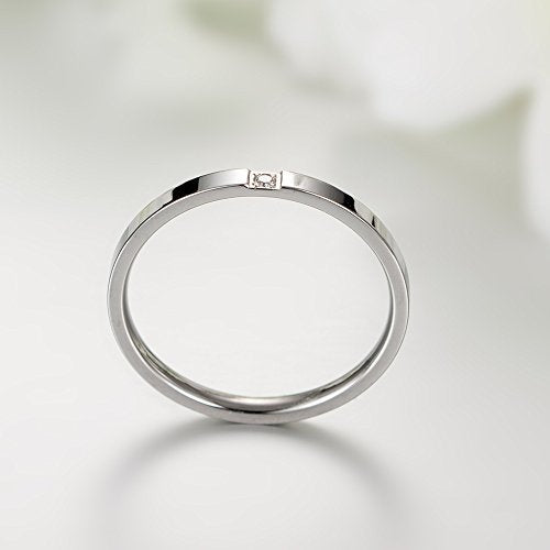Women's Stainless Steel 2MM Thin Stackable Midi Eternity Ring Cubic Zirconia Engagement Wedding Bands - color: 1pcs Silver