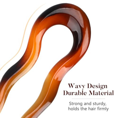 French Hair Pin 3 Pcs U Shaped Hair Forks for Buns Pc Accessories for Women Pins for Daily Wear and Special Occasions Decorative Stick Set