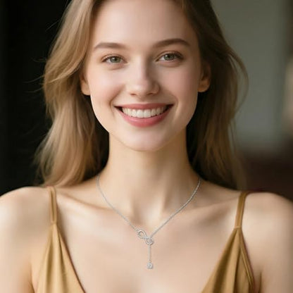 YYB Y Necklace Infinity/Heart/Cross/Faith Pendant Lariat Necklace for Women Drop Necklaces Christian Jewelry Birthday Anniversary Mothers Day Gifts for Mom Sister Girlfriend - color: Infinity Necklace