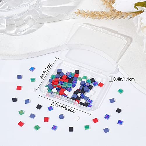 SUNNYCLUE 1 Box 180Pcs Two Hole Beads 5mm Tila Beads 2 Hole Glass Seed Bead Miyuki Tila Mix Beaded Set Flat Square Bead Loose Spacer Beads for Jewelry Making Beading Kit Necklace Bracelets Adult - color: 180pcs 6 Colors Dark Colorful Glass Beads