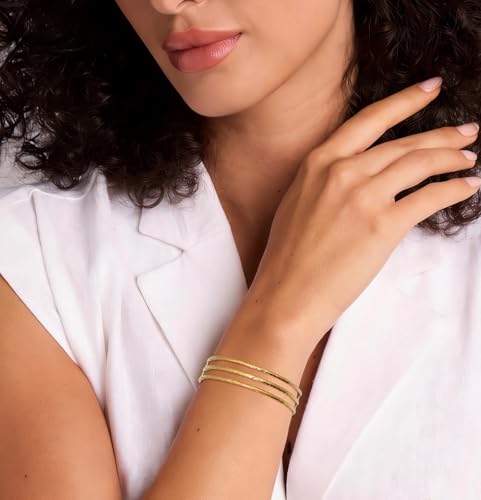 Multi-Layer Cuff Bracelet for Women Cross Wire Bracelets Open Wide Cuff Gold Bangle Bracelet - color: Gold 44