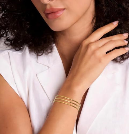 Multi-Layer Cuff Bracelet for Women Cross Wire Bracelets Open Wide Cuff Gold Bangle Bracelet - color: Gold 44