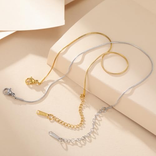 Amaxer Adjustable Stainless Steel Snake Chain Ankle Bracelet 0.04in Width Foot Chain for Women Beach Holiday Summer Vacation Jewelry - color: gold