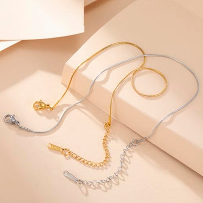 Amaxer Adjustable Stainless Steel Snake Chain Ankle Bracelet 0.04in Width Foot Chain for Women Beach Holiday Summer Vacation Jewelry - color: gold