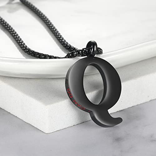 Rehoboth Initial 26 Large Letter A to Z Pendant Necklaces for Teens Women Men 24 Inch Chains - style: Q