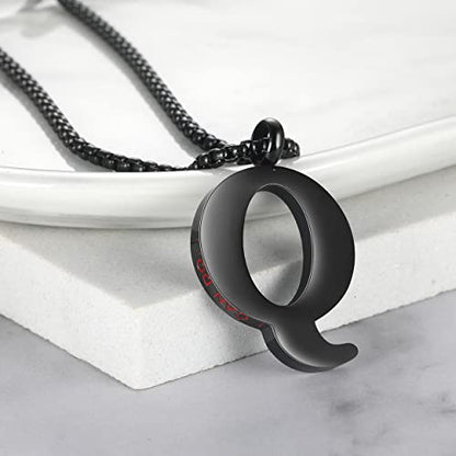 Rehoboth Initial 26 Large Letter A to Z Pendant Necklaces for Teens Women Men 24 Inch Chains - style: Q