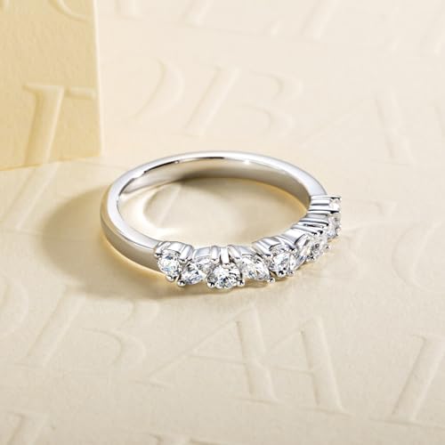Cubic Zirconia Half Eternity Wedding Band Rings Round/Oval/Cushion Cut 5/6 Stones 5A Grade D Color CZ Stacking Band Engagement Promise Rings for Women - style: Raound & Marquise
