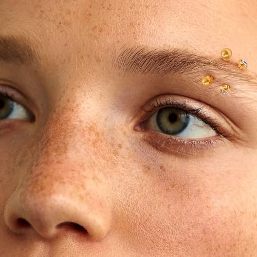 2 Pcs 14k Gold Filled Eyebrow Rings, 16G Threaded Rook Piercing Jewelry, Surgical Steel Vertical Lip Labret Belly Tongue Ring Daith Earring Curved Barbells - color: 6mm-2pcs Inlaid CZ