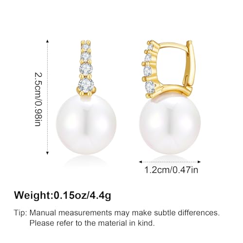Pearl Earrings for Women Minimalist Pearl Drop Earrings Elegant Leverback Dangle Earrings Wedding jewelry Bridesmaid Gifts - style: pearl huggie