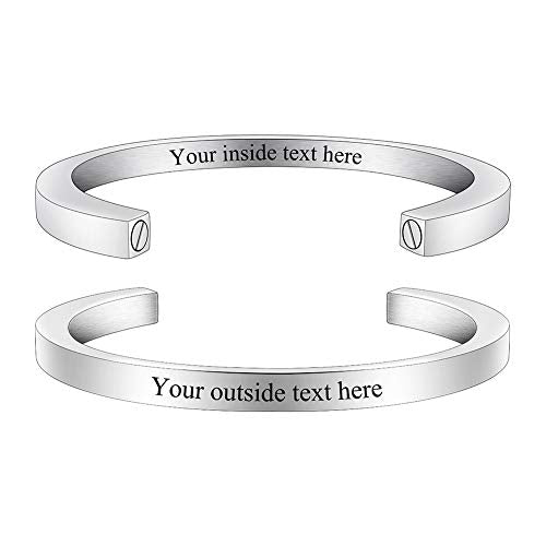 Dletay Urn Bracelet Cremation Bracelet for Ashes Memorial Ashes Bracelet Openable Cuff Bangle Bracelet - color: Customize