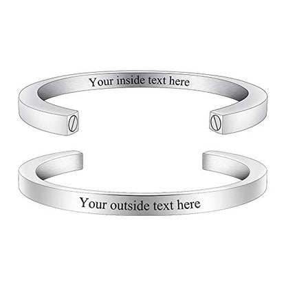 Dletay Urn Bracelet Cremation Bracelet for Ashes Memorial Ashes Bracelet Openable Cuff Bangle Bracelet - color: Customize