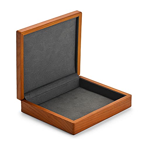 Oirlv Solid Wood Ring Jewelry Box Organizer Earrings Jewelry Drawer Organizer Tray with Lid (Grey Flat Box) - color: Grey Flat Box