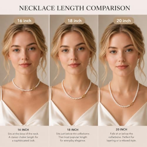 Collector's Natural Pearl Necklace,Baroque Pearl Necklace for Women, June Birthstone Jewelry Gift for Women's - color: 5.0-6.0mm 18inch