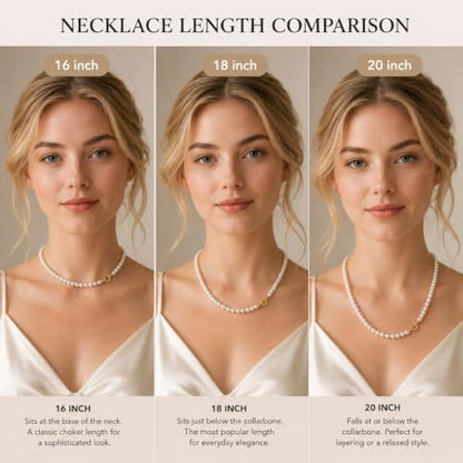 Collector's Natural Pearl Necklace,Baroque Pearl Necklace for Women, June Birthstone Jewelry Gift for Women's - color: 5.0-6.0mm 18inch