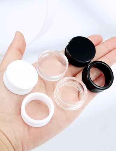 Ears Gauges Tunnels Plugs for Women Acrylic Solid Tunnel Ear Gauge Stretching Kit 6G to 1 1/4 Inch (4MM- 30MM) Expander Stretcher Plug Earrings Piercing Jewelry for Women Black White Clear - style: almost 1 1/8 inch, Black White Clear
