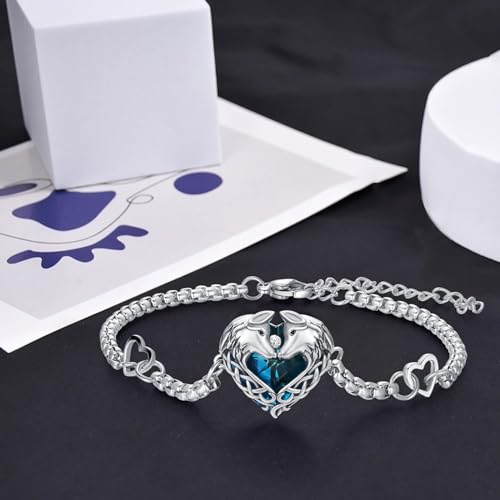Animal Bracelet for Women 925 Sterling Silver Celtic Dragon/Horse/Wolf Bracelet Adjustable Bracelet Cute Animal Jewelry Gift for Women - style: 01-Celtic Wolf Bracelet