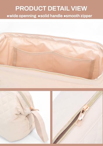 TeeYee Nylon Hair Tools Travel Bag for Dyson Airwrap Quilted Toiletry Bag | Travel Storage Bag for Shark Flexstyle/Curling Iron,Water-repellent,Wide-open,Well-structured,Heat-safe lining,001khaki - color: Khaki