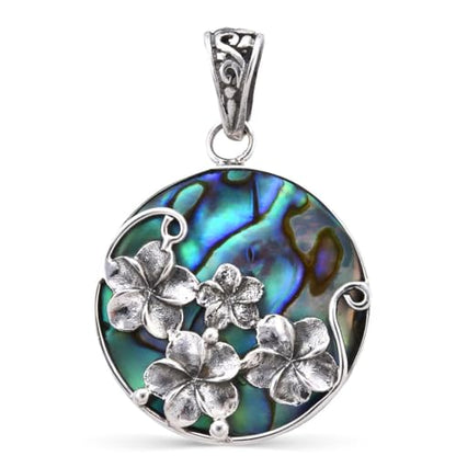 Shop LC 925 Sterling Silver Boho Abalone Shell Pendant | Teardrop Shape, Coastal, Beach Jewelry - color: Abalone # 06
