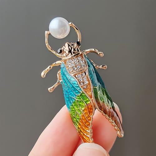 HETICA Animal Brooch for Women, Funny and Cute Flower Brooch Safety Pins Clothing Backpack Hat Decoration Enamel Pins Fashion Women Brooches and Pins Jewelry - style: Locust