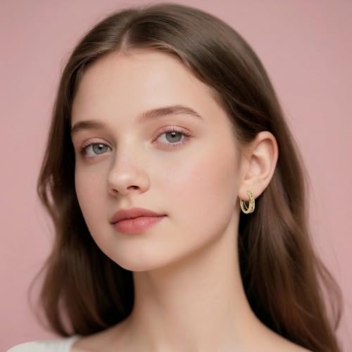 14K Gold Earrings for Women Gold Filigree/Celtic Huggie Earrings Jewelry Easter Mothers Day Gifts for Mom Girlfriend - style: Celtic-A