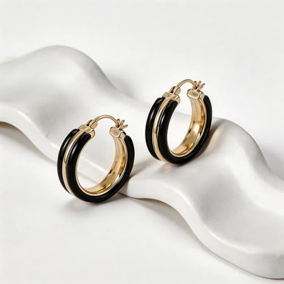 Chunky Hoop Earrings for Women Large Hoop Statement Earrings Vintage 18k Gold Plated Leopard Cheetah Print Resin Earring Lightweight Hoops Statement Jewelry Gifts Accessories Outfits Trendy Gifts