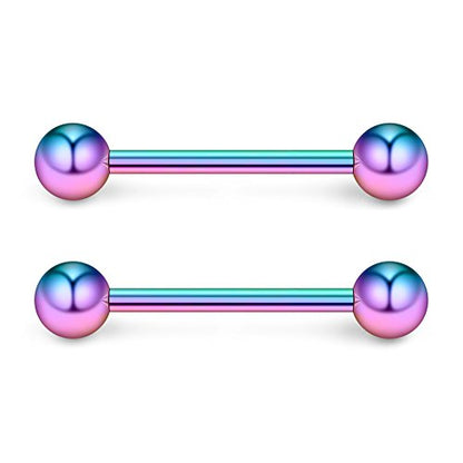 316L Stainless Steel Nipple Shield Barbell Ring Bar Body Piercing 14G - style: Mix Color(10pcs)-14mm