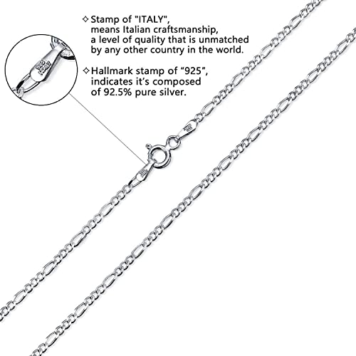 Savlano 925 Sterling Silver Solid Italian Figaro, Rope,Herringbone, Curb, Ball Bead, Snake, Mariner Chain Anklet for Women, Comes in 0.8mm - 5mm With Gift Box - style: Figaro 1.5mm