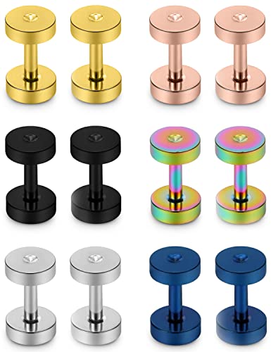 Vsnnsns 14G 12G 8G 6G 4G 2G 0G 00G Stainless Steel Ear Tunnels Screw Fit Ear Plugs Tunnels Gauges Set 1.6MM 2MM 3MM 4MM 5MM 6MM 8MM 10MM - color: 12G-2.0mm