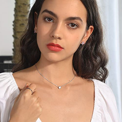 PROSILVER 925 Sterling Silver Necklace for Women Dainty Pendant Necklace | Hypoallergenic 925 Sterling Silver, Cute Small Pendant, Star/Heart/Moon/Triangle/Bar/Round Necklace Silver with Gift Box - color: 01 Sliver, style: 01 Star