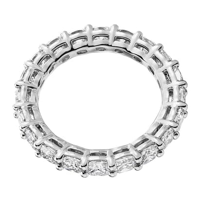 PAVOI 14K Gold Plated Eternity Ring for Women, Stackable Love Wedding Band | Square-Cut Cubic Zirconia Rings, Hypoallergenic Gold Wedding Bands - color: White Gold