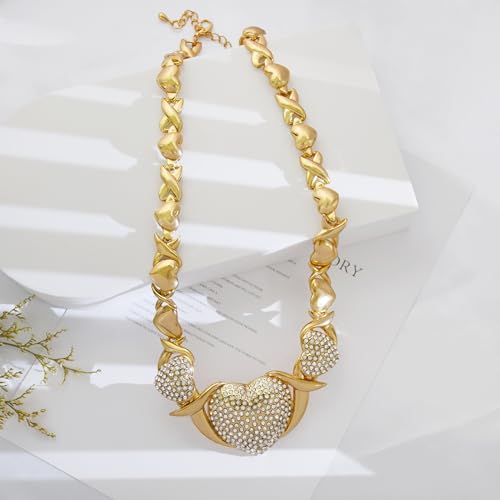 Woman Jewelry Sets Gold Jewelry Sets XOXO Women's Gold Jewelry Fashion Jewelry Necklaces Earrings Woman Accessories Bracelets Jewelry Gifts Love Necklaces - color: X0023-Gold