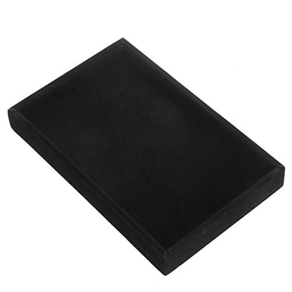 Youngy Velvet Jewelry Tray, Stackable Showcase Display Organizer for Ring Earring Necklace Pendants Bracelet Purple Red