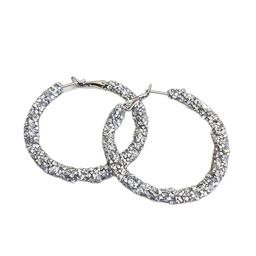 Hoop Earrings for Women, Hypoallergenic Stainless Steel Lightweight Thin Large Big Hoops Earrings Set for Women, Non Tarnish for Jewelry Gift 40MM - color: Diamond Earrings-49mm