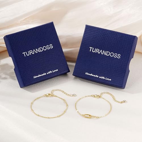 Turandoss 14K Gold Plated Interlocking Circle Bracelet Gifts for Women | Cubic Zirconia Circles Bracelets, Layered Twisted Circle Bracelet for Women, Trendy Jewelry Gifts - color: Twisted Interlock Bracelet