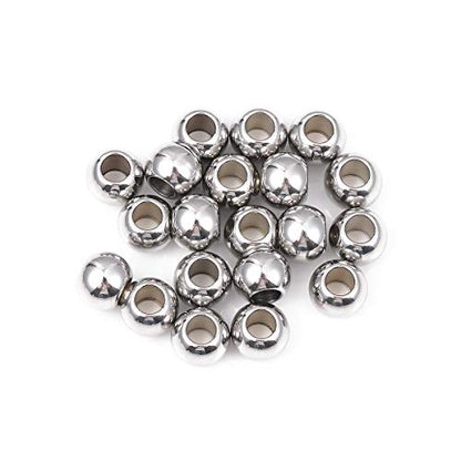 Stainless Steel Spacer Beads 10x8mm Round Loose Charm Caps Beads for DIY Jewelry Making 20pcs with 4.5mm Hole - color: 10x8mm 4.5mm