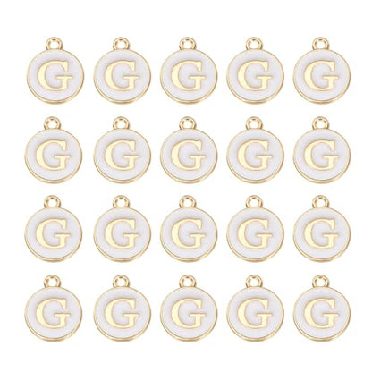 MECCANIXITY Pendants Letter Charm Initial Charm Double Sided Alphabet for DIY Necklace Bracelet Earrings Jewelry Making - style: G