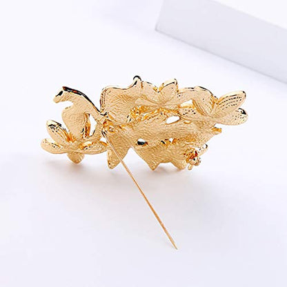 Merdia Bouquet Brooch Pin Green Leaves Flower Brooches Plant Brooch for Women, Girls