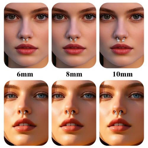 intera 16G Surgical Steel Septum Rings Lip Rings Horseshoe Hoop - Nose, Eyebrow Tragus Daith Helix Piercing Jewelry for Women Men, 6-12mm - size: 16G(1.2mm) 6mm(1/4)