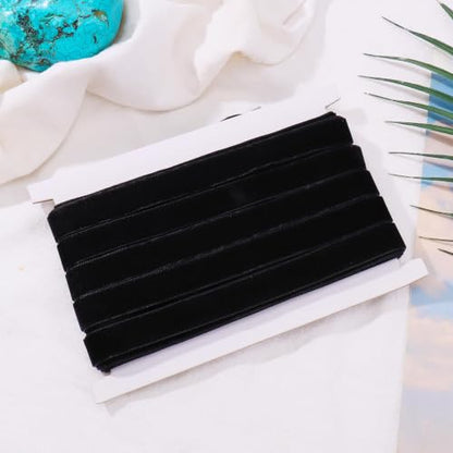 Velvet Choker Necklace for Women Goth Halloween Y2K Ribbon Collar Set - color: Black-0.6''-20pcs