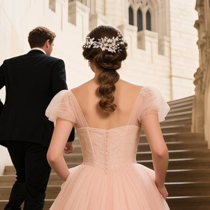Wedding Hair Accessories Crystal bridal hair pins Rhinestone Pearl hair comb Brides and Bridesmaids, Girls, Women(Rose Golden) - color: Rose Golden