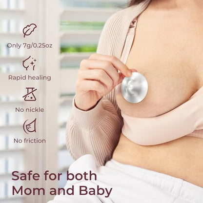 Momcozy 999 Silver Nursing Cups, Perforated Breathable Design,Regular Size - size: Regular-Hole