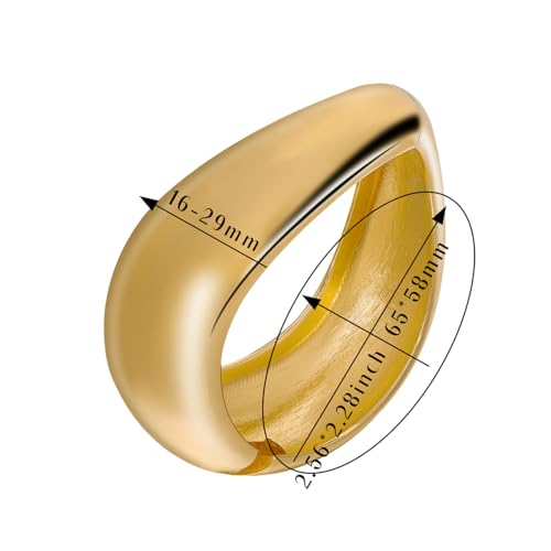 Eigso 13MM Large Gold Plated Chunky Bracelet Bangle for Women Men Trendy Thick Arc Shape Open Cuff Bangles Bracelets for Woman Man - color: Gold-29MM