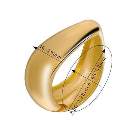 Eigso 13MM Large Gold Plated Chunky Bracelet Bangle for Women Men Trendy Thick Arc Shape Open Cuff Bangles Bracelets for Woman Man - color: Gold-29MM
