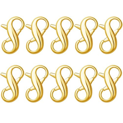 Stainless Steel Lobster Clasp,Lobster Clasp Necklace Extender, Bracelet Connector for DIY Jewelry Repair, Gold,Silver (10pcs Gold) - color: 10pcs gold