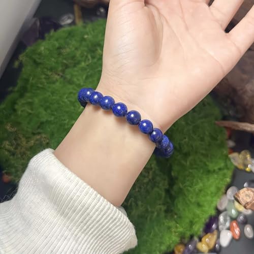 Amethyst Bracelet for Women Men, Elegant Handmade Natural Gem Stone Round Beaded Stretch Elastic Adjustable Healing Bracelets 8mm Gifts - color: AL-0232, size: Medium