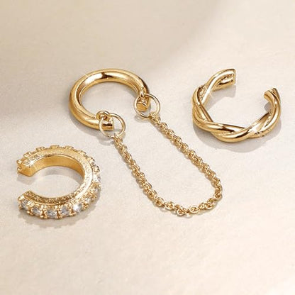 Ear Cuff Earrings for Women Chunky Ear Cuffs Non Piercing | Clip on cartilage earrings helix fake earrings jewelry trendy stuff christmas gift stocking stuffers - color: Z1