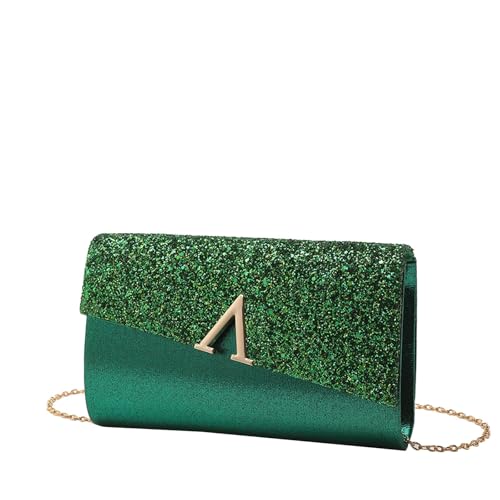 YYW 4 Pieces Women Evening Handbags Clutch Purse Bag with Rhinestone Crystal Jewelry Set for Wedding Party - color: green 2