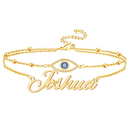 Ankle Bracelet for Women Personalized Name Anklet 18K Gold Plated Custom Dainty Anklet Bracelet Beach Jewelry for Girlfriend - color: Style 10