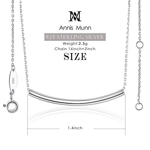 Balance Tube Bar Necklace 925 Sterling Silver Necklace for Women | Tube Necklaces Womens Necklace Jewelry for Women Birthday Gifts for Women